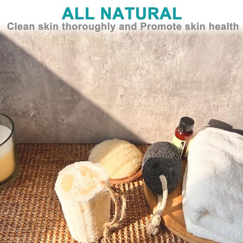 Mr.Cui'shop 24 Pack Bulk 4" 100% Natural Exfoliating Loofah Bath Sponge Scrubber, Great for Skin Care in The Bath, Spa or Shower - Deep Clean & Invigorate Your Skin - Remove Dead Skin Cells