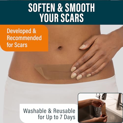 NUVADERMIS Silicone Scar Sheets ? Extra Long Medical-Grade Scar Sheets for C-Section, Tummy Tuck, Keloid, and Surgical Scars ? Reusable and Effective ? 2 Packs of 4-8 Total Sheets