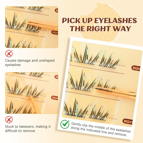 QUEWEL Self Adhesive Eyelashes Kit, Press On Lashes Pre Glued Eyelash Clusters Self Stick Lash Clusters No Glue No Remover Needed DIY Lash Extension Kit for Beginners(ZZBP02)