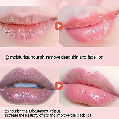 4PCS Strawberry & Bee Lip Balm Honey Pot, Vitamin E & Moisturizing Propolis Sleeping Lip Mask, Effective Reduces Lip Lines Prevention Dry and Cracked Scrubs Exfoliator Smoothing Dry Lip Care