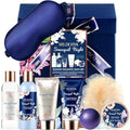 Valentines Day Gifts for Her - Spa Bath Gift Set with Body Lotion, Shower Gel, Hand Cream & Body Scrub - Lavender Chamomile Scent Self Care Gifts for Women Mom Wife Girlfriend - Relaxing Home Spa Kit