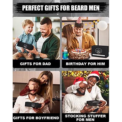 Beard Kit for Men Grooming & Care: with 2 Pack Beard Oils and Balm - Wash & Conditioner for After Shave Lotions Sandalwood, Brush and Comb Sets with Scissors, Valentines Fathers Gifts for Dad/Men/Him