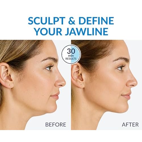 Stylia MaxiLift V-Line Lifting Collagen Face Mask - Double Chin Strap - Jawline Shaper - Neck Firming and Tightening Mask with Hyaluronic Acid & Aloe Vera - Chin Strap for Sleeping (10PC)