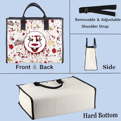 WZMPA Horror Clown Cosmetic Makeup Bag Clown Fans Gifts IT Horror Movie Inspired Makeup Zipper Pouch Bag Terror Merchandise (Horror Clown TB)