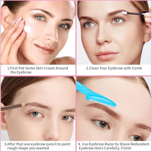 66PCS Eyebrow Razor Multipurpose Exfoliating Dermaplaning Tool for Face Facial and Eyebrow Shaper with Precision Cover for Women Men Easy to Use (66PCS)