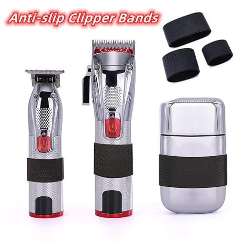 3pcs Heat Silicone Clipper Bands, Anti Slip Shock Absorbing Universal Clipper Trimmer Grips Sleeve for Professional Barber Shop, Beautiful and Comfortable