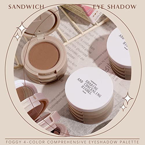 4 in 1 Matte Nude Eyeshadow Palette, Neutral Taupe Brown Eye Shadow for Older Women, Highly Pigmented Blendable Powder Eyeshadow Makeup, paleta de sombras de ojos