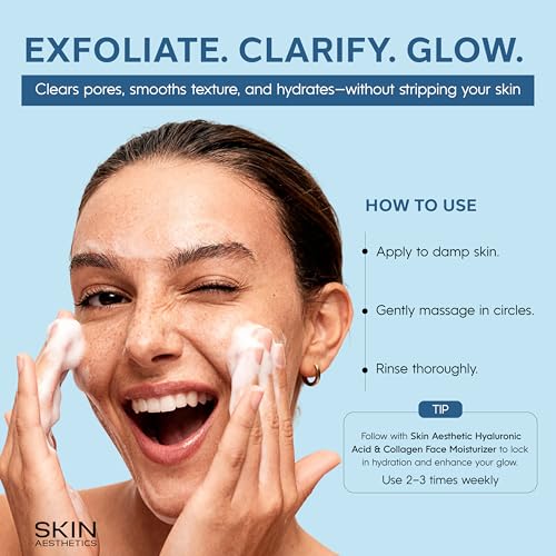 Face Scrub with Hyaluronic & Salicylic Acid ? Deep Cleansing, Hydrating & Exfoliating Face Wash For Blackheads & Acne-Prone Skin ? Dermatologist Tested, Korean Skin Care ? 6.76 Fl Oz
