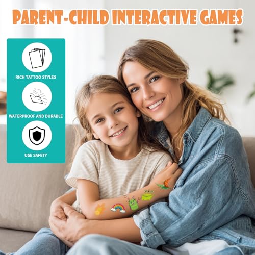 Temporary Tattoos for Kids, 60 Pcs Cool Designs Fake Tattoos for Boys, Safe and Waterproof Temporary Tattoos Stickers, Best Choice for Birthday Parties, Gifts, School Reward Activities