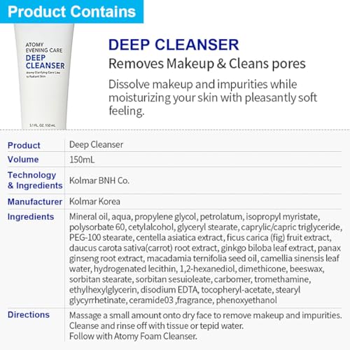 Ato-my Evening Care 4 set - Evening Care Foam Cleanser + Deep Cleanser + Peeling Gel + Peel-Off Mask