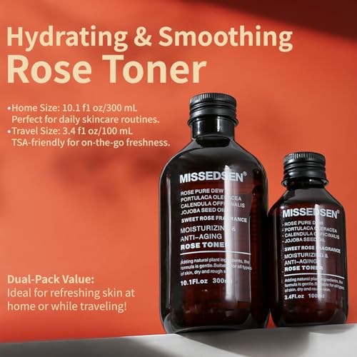Rose Water Face Toner, Moisturizing & Anti-Aging for All Skin Types (13.5Fl oz)