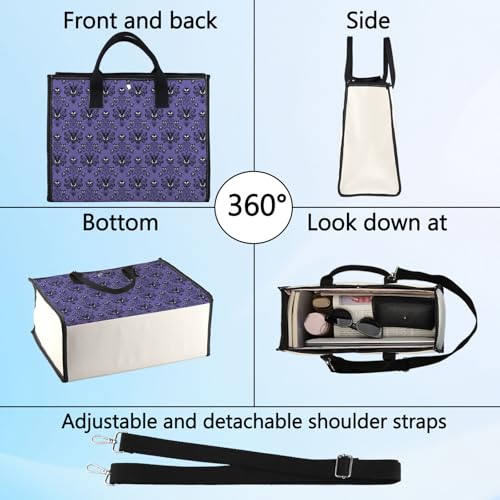 LEVLO Haunted Horror Makeup Bag - Spooky Purple Mansion Gift - Zipper Pouch Bag - Horror Ghost Merch