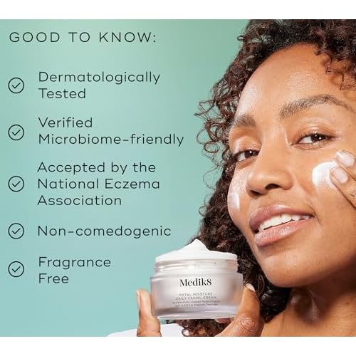 Medik8 Total Moisture Daily Facial Cream - Hydrating Peptide Face Moisturizer with Hyaluronic Acid - Face Cream Supports Skin Barrier - 1.6 oz