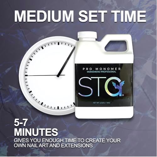 STG Acrylic Systems' Professional Grade EMA Acrylic Monomer -MMA Free, Primerless, Non-Yellowing Nail Sculpting Liquid (Mon?mero Acr?lico), Purple, 16oz