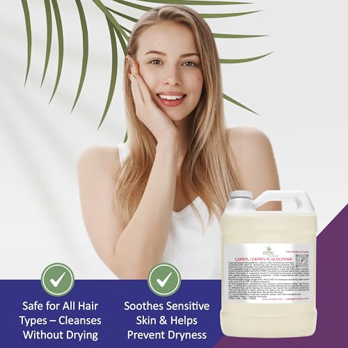 Dr Joe Lab Capryl Glucoside Liquid Surfactant - Caprylyl Natural, Plant Derived - DIY Skin Care - Shower Gels, Foaming, Body Soap, Shampoos Baby Products Face Cleansers - COCOJOJO (128 oz)