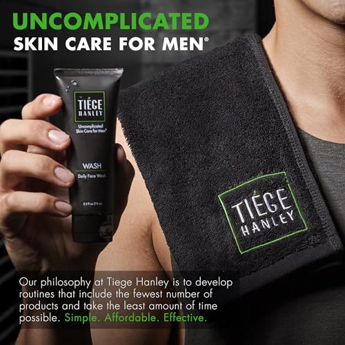 Tiege Hanley Daily Face Wash for Men, Gentle Fragrance-Free Cleanser with Jojoba Oil, Aloe, & Vitamin B3, Hydrating Foaming Formula for Deep Clean, Gentle on Sensitive Skin, Men¡¯s Skin Care, 2.5 Fl Oz