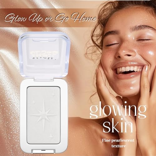Highlighter Makeup Powder Palette£¬Glossy Face & Body£¬Shimmer Eye & Cheek Glow, Mini Beauty Bomb for Matte Cream & Glitter Essentials (B4 Diamond Galaxy)