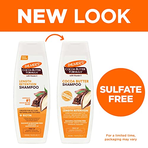 Palmer's, Cocoa Butter Formula Biotin Length Retention Shampoo, 13.5 Fl Oz (Pack of 2)