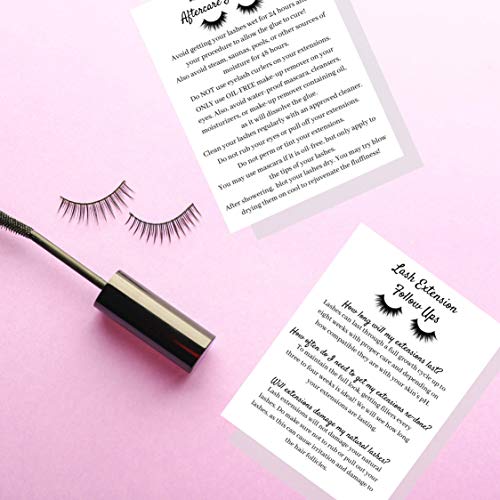 Lash Extension Aftercare Instruction Cards for Clients | Post Card Size 4.25 x 5.5¡± inches | 30 pack | Minimalist Black and White for Lash Artist Techs Client Business Cards