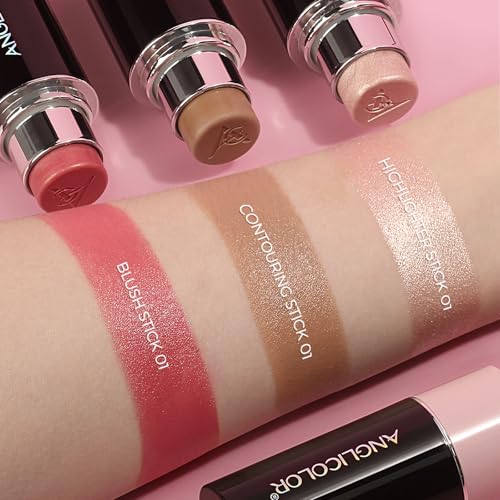 Glow Highlighter Stick, Long Lasting Luminous Satin Shimmer Dewy Finish Cream Highlight Makeup Sticks for Older Women, Blendable and Buildable, #1 Mature Highlighter