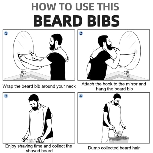 Lightning Bolt Beard Bib Apron,Beard Hair Catcher,Non-Stick Beard Shave Cape,Shaving Trimming Non-Stick Waterproof Grooming Gifts for Dad Men Him Boyfriend