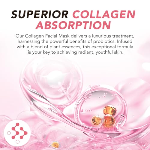 Collagen Face Mask, Bio-Collagen Deep Hydrating Overnight Mask with Hyaluronic Acid, Anti Wrinkle Lifting Mask for All Skin Types, Anti Aging Facial Mask,Pore-Minimizing,Firming&Elasticity(4 PCS)