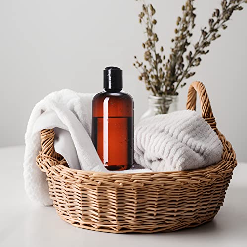 Zubebe 36 Pcs Plastic Travel Bottles with Disc Top Flip Cap Empty Refillable Squeeze Travel Containers for Shampoo Lotions Cream Toiletries Liquid Body Soap (Brown, 8 oz)