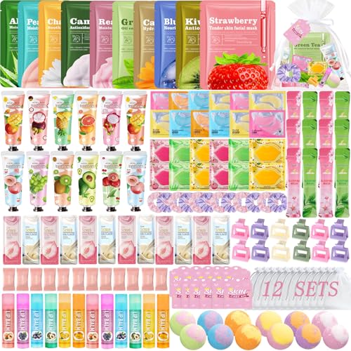 156 PCS Spa Party Supplies for Women|Spa Party Favors Include Face Masks Lip Balm Under Eye Patches |Spa Party Favors for Bridal Wedding Spa Birthday Sleepover Party Supplies Spa Sleepover Kit