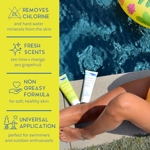 TRISWIM After Swim Skin Care Set | Chlorine Removal Body Wash & After Swim Lotion, 8.5 fl oz Each | Removes Chlorine & Deeply Hydrates Dry Skin | Vegan, Paraben-Free