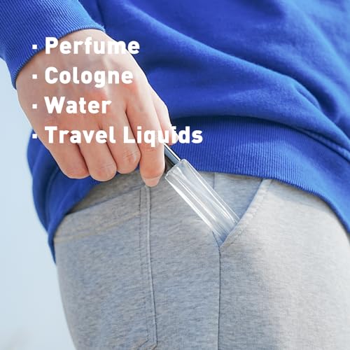 Travel Perfume Bottle Refillable, 16pcs 10ML Mini Glass Perfume Containers with Funnel and Label, Empty Portable Leak-proof Fragrance Bottles Spray Atomizer Pump Bottle Kit for Toiletries