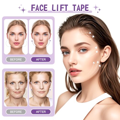 Neck Lift Tape Face Lift Tape 200PCS Face Tape Neck Tape Lifting Invisible Face Tape Lifting Invisible Bands Instant Facelift Tape for Wrinkles, Double Chin, and Sagging Skin (1)