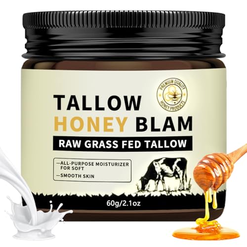 Beef Tallow for Face,Tallow and Honey Balm,Tallow Face Moisturizer Organic Grass Fed,Whole Body & Face 2.1oz Citrus Breeze