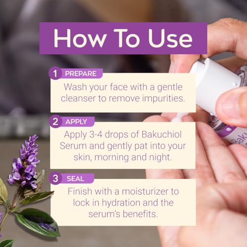 Tree To Tub Bakuchiol Face Serum - Gentle Retinol Alternative Serum for Face with Hyaluronic Acid & Peptides for All Skin Types