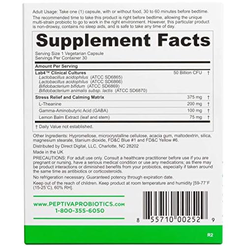 Peptiva Advanced 50 Billion CFU Probiotic - Digestive Relief - Clinically Validated, Premium Probiotic, 30ct