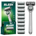 DORCO SLEEK 6 Blade Razor for Men with 10 Cartridges | Men's Cartridge Razors with Razor Handle and Smooth Shaving Blades | Men¡¯s Razors with Multi-Flex Technology