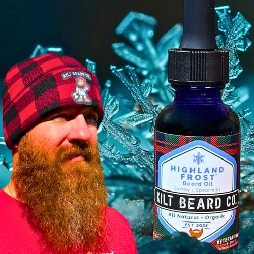 Kilt Beard Co.- Highland Frost (Holiday Edition) Premium Beard Oil 1oz (Sage, Cypress, Pathouli, Spearmint) Moisturize, Nourish, Organic, All-Natural