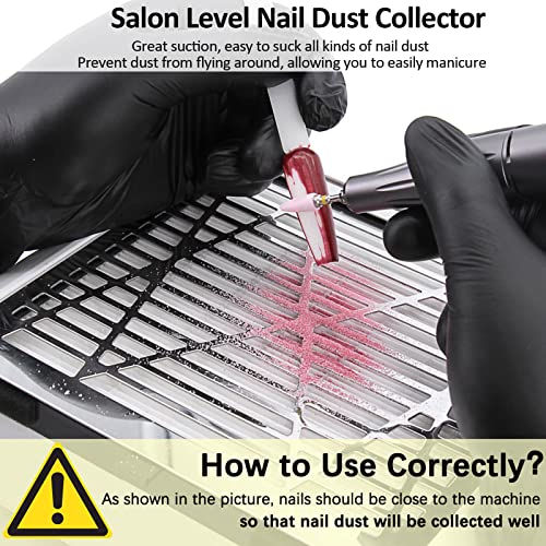 AONOLOVO Nail Dust Collector, Powerful Nail Vacuum Dust Collector Nail Tech Extractor Fan Manicure Tool for Acrylic Nails Removal, White