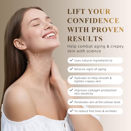 Neck Firming Cream 3.4oz ? Tightening & Lifting Neck Cream for Sagging, Crepey Skin ? Double Chin Reducer & Wrinkle Cream for Women ? Beauty & Personal Care, Korean Neck Tightening, Skin-Tight Look