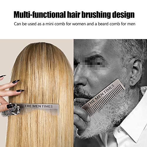 Mini Beard Comb Stainless Steel Beard Comb Portable Beard Comb Mustache Comb Steel Beard Combs For Hair Salon And Household