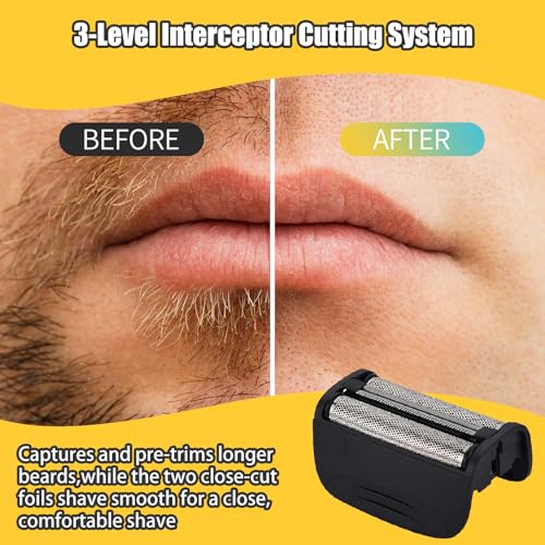 Replacement Head and Cutter Assembly Compatible with Remington PF7400, PF7500, and PF7600 Foil Shavers£¬2 PACK£¨BLACK£©