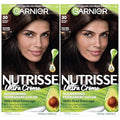 Garnier Nutrisse Ultra Cr?me Hair Color, Permanent Hair Dye with 100% Gray Coverage, Vegan & Cruelty-Free, 30 Darkest Brown (Sweet Cola), 2 Count