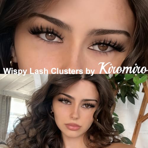 Kiromiro Lash Clusters Wispy Clusters Eyelash Extensions 10-20mm Fluffy Individual Lashes Extension DIY CC Curl Cluster Lashes Volume Eyelash Clusters