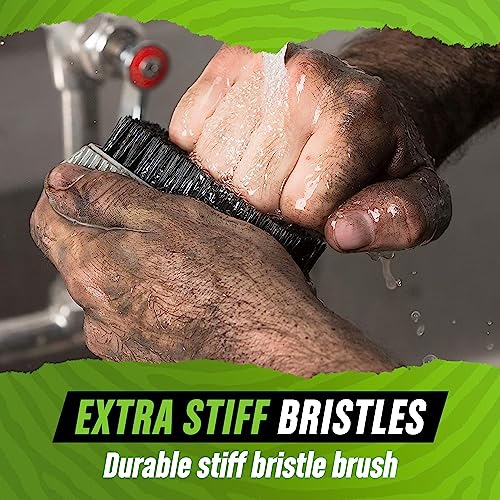Grip Clean Heavy-Duty Hand Cleaner for Mechanics with Nail Brush - Moisturizing Coconut Oil Hand Cleaner Liquid Hand Soap with Stiff Bristle Nail Brush, Lime Scent ? 8 Fl Oz Squeeze Bottle + Brush