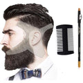 Beard Shaping Tool Template Men -(White) 100% Clear - Premium & Friendly Gift Package -Barber Pencil - Wooden Comb - Best Facial Hair Shaper Instrument - Great All Kind Beards & Shape Style