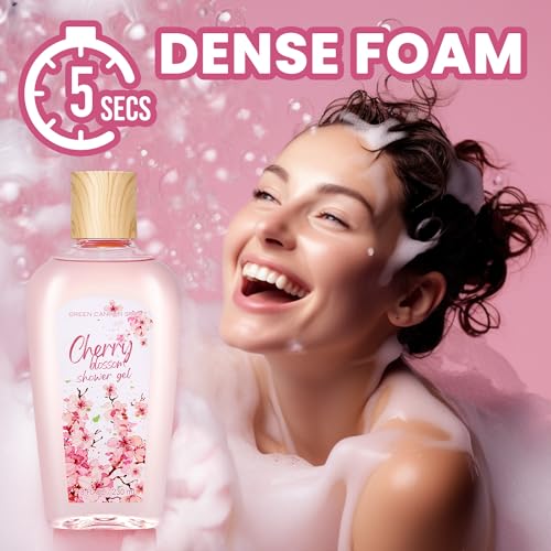 Green Canyon Spa Gifts for Women 11 Pcs Cherry Blossom Spa Gift Baskets Luxurious Birthday Gift for Mom Her Friend Sister Wife Mothers Day Gifts for Her Bath and Body Gift Sets Presents for Her
