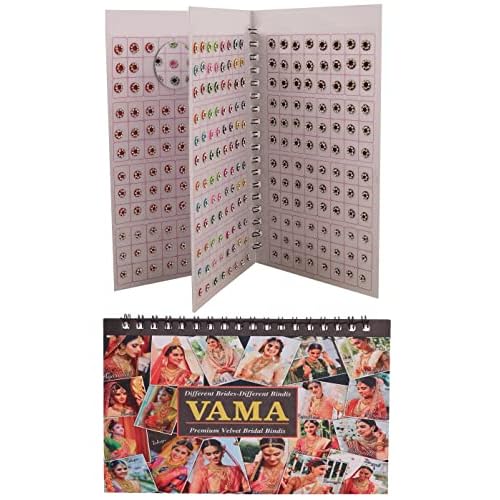 Crystal Forehead Tilki Sticker Kumkum Multicolour Stone Bindi Book Small Size for Ladies (Small Stone Bindi Book 372 Bindis)