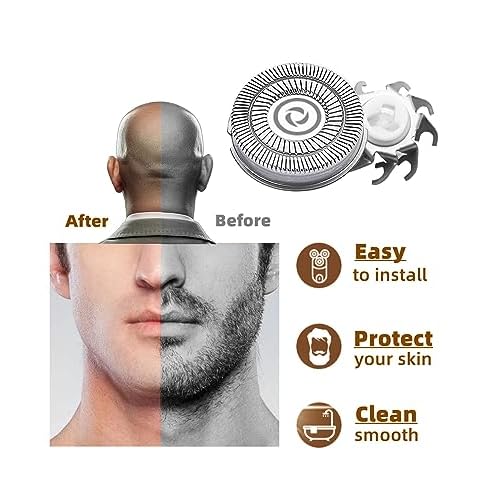 4Pcs Shaver Head Replacement Blade compatible with Skull Shaver Pitbull,Butterfly Kiss, and Palm Electric Razors