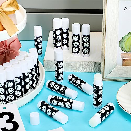 24 Pcs Volleyball Lip Balm Volleyball Team Gifts Volleyball Party Favors Volleyball Lip Balm Gift for Volleyball Team Volleyball Party Guest Supplies(Black)
