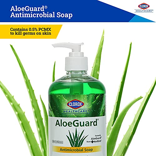 Clorox Healthcare AloeGuard Antimicrobial Liquid Hand Soap with Pump, Gentle and Moisturizing Hand Soap Bottle with Aloe Vera - Handwash for Healthcare & Everyday Use, 18 Fl Oz