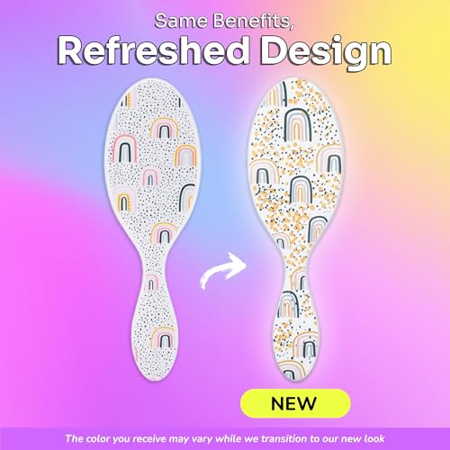 Wet Brush Kids Detangler Hair Brushes - Rainbows - Midi Detangling Brush With Ultra-Soft IntelliFlex Bristles Glide Through Tangles With Ease - Pain-Free Comb For All Hair Types